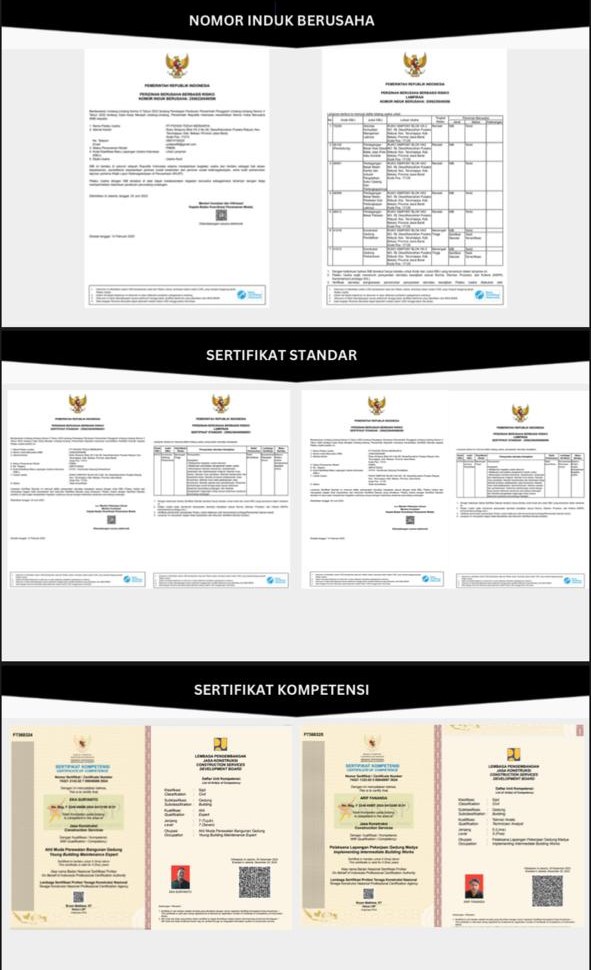 lisensi dan sertifikat PT Pohon Teduh